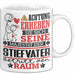 Stiefvater Geschenk Tasse Lustiger Spruch Erheben Sie Sich Der Stiefvater Betritt den Raum Weiß Trendation