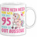 95. Geburtstag Tasse Frauen Geschenk Bitte Nur Kein Neid Nur Weil Ich mit 95 Noch So Gut Aussehe Mama Oma Weiß Trendation