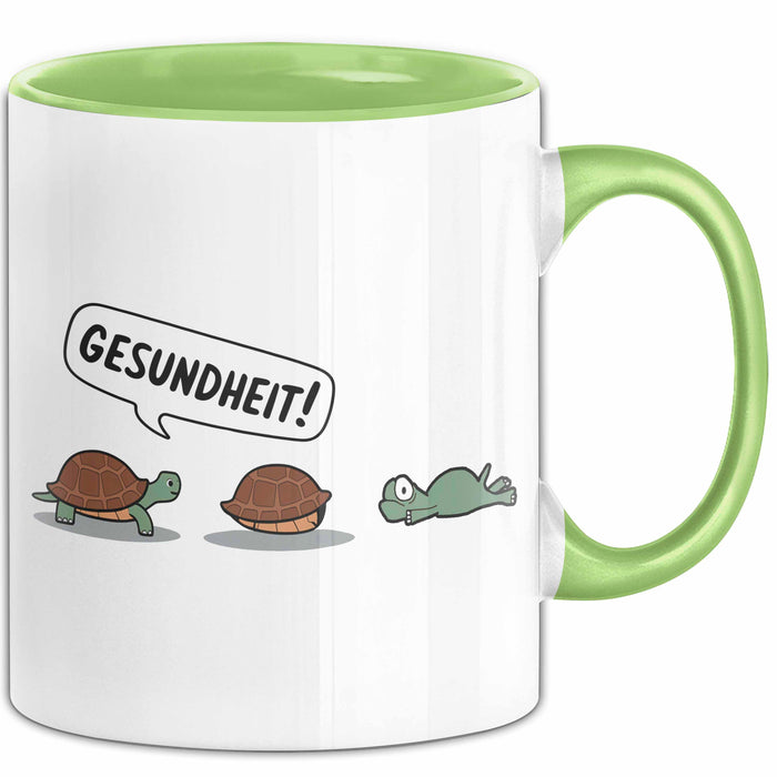 Schildkröte Tierliebhaber Tasse Geschenk Lustige Geschenkidee Spruch Gesundheit Grün Trendation