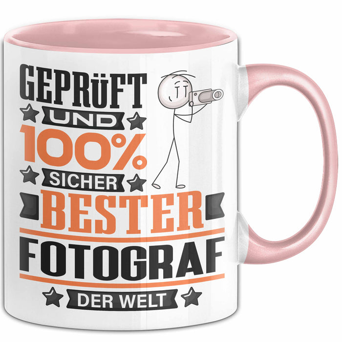 Fotograf Geschenk Lustiger Spruch für Fotograf Geschenkidee Bester Fotograf Der Welt Rosa Trendation