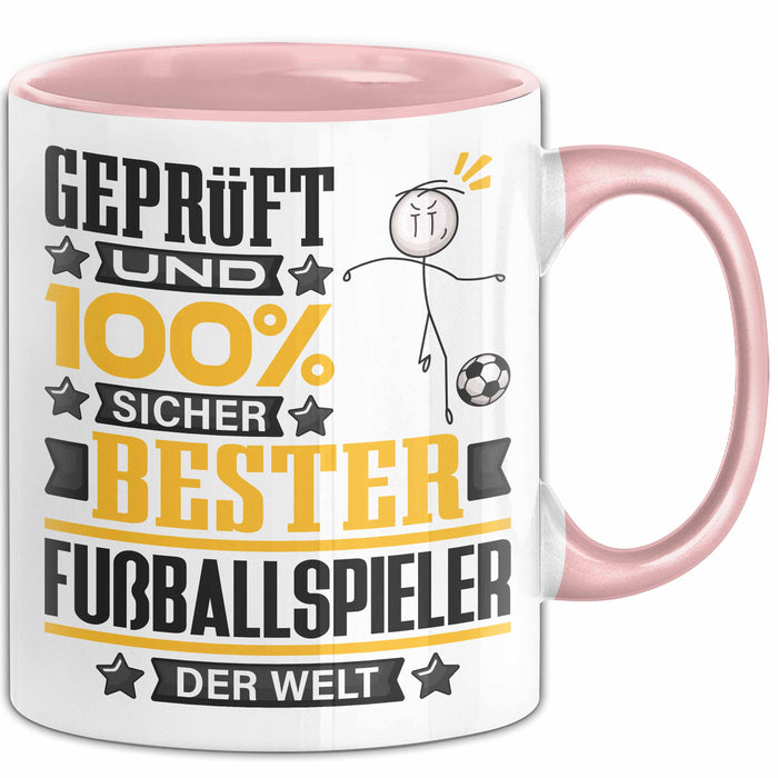 Fußballspieler Geschenk Lustiger Spruch für Fußballspieler Geschenkidee Bester Fußballspieler Der Welt Rosa Trendation