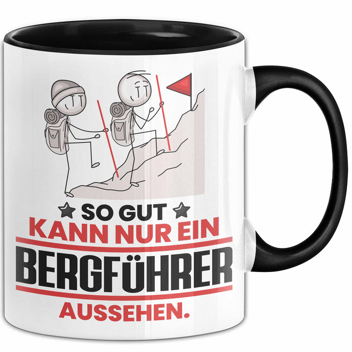 Bergführer Geschenk Tasse So Gut Kann Nur Ein Bergführer Aussehen Geschenkidee Kaffee-Becher Schwarz Trendation