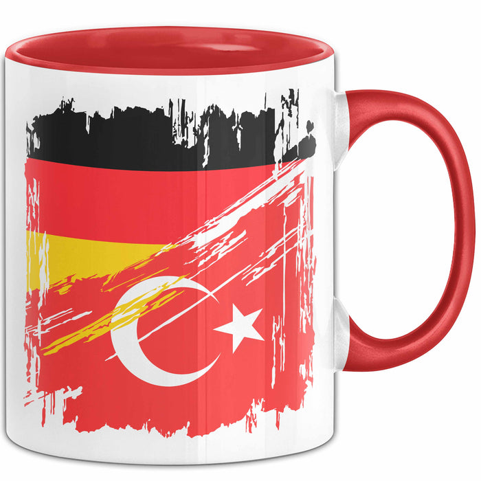 Türkei Deutschland Flagge Halb Deutscher Halb Türke Fußball Germany 2025 Europa Turkey Rot Trendation