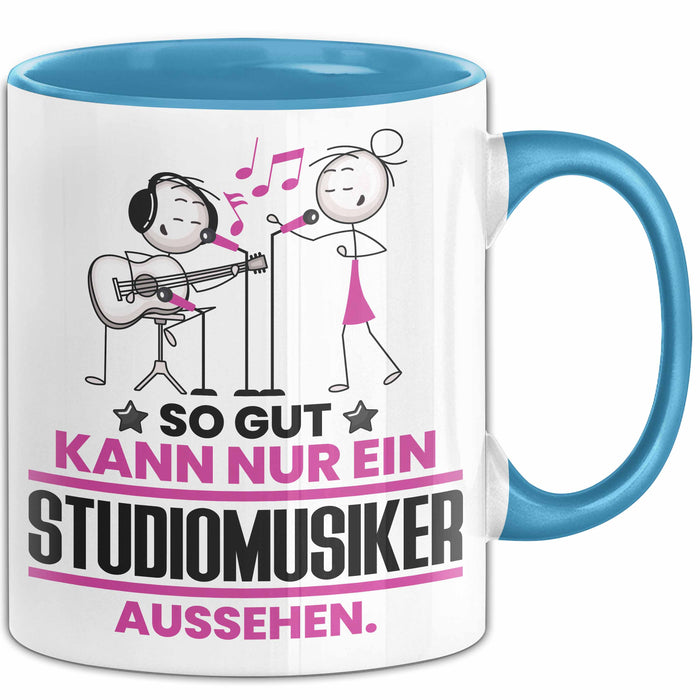 Studiomusiker Geschenk Tasse So Gut Kann Nur Ein Studiomusiker Aussehen Geschenkidee Kaffee-Becher Blau Trendation