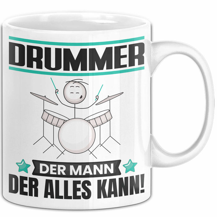 Drummer Tasse Geschenk für Drummer Der Mann Der Alles Kann Geschenkidee zum Geburtstag Weiß Trendation