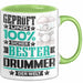 Drummer Geschenk Lustiger Spruch für Drummer Geschenkidee Bester Drummer Der Welt Grün Trendation