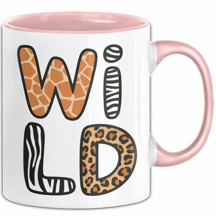 Wilde Tiere Tasse Geschenk Lustige Geschenkidee Spruch Wild Rosa Trendation