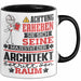 Architekt Geschenk Tasse Lustiger Spruch Erheben Sie Sich Der Architekt Betritt den Raum Schwarz Trendation