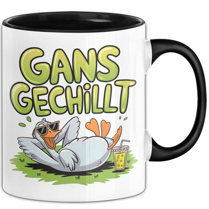 Sarkastische Gans Tasse Geschenkidee Total Entspannt Trendation