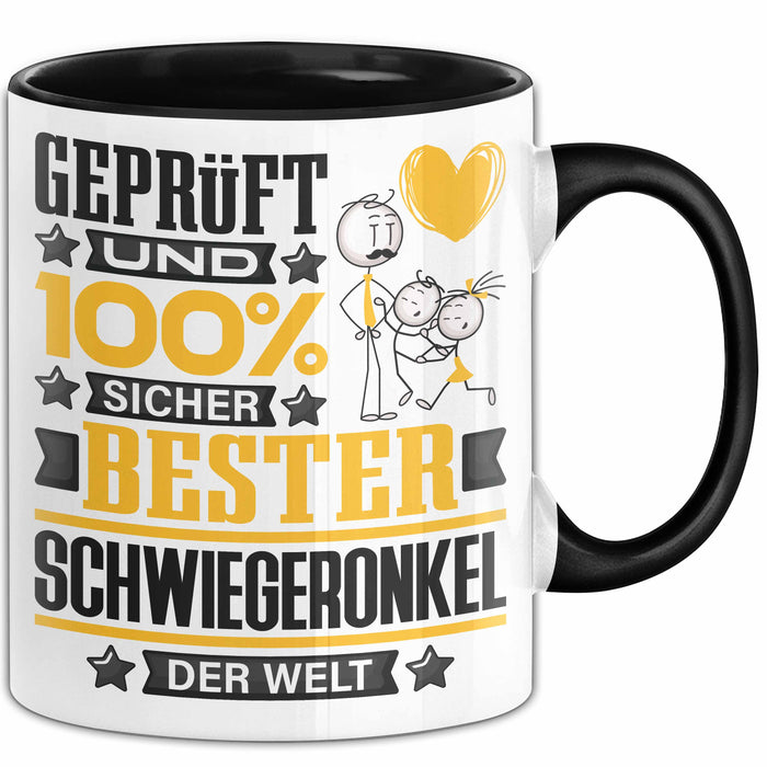 Schwiegeronkel Geschenk Lustiger Spruch für Schwiegeronkel Geschenkidee Bester Schwiegeronkel Der Welt Schwarz Trendation