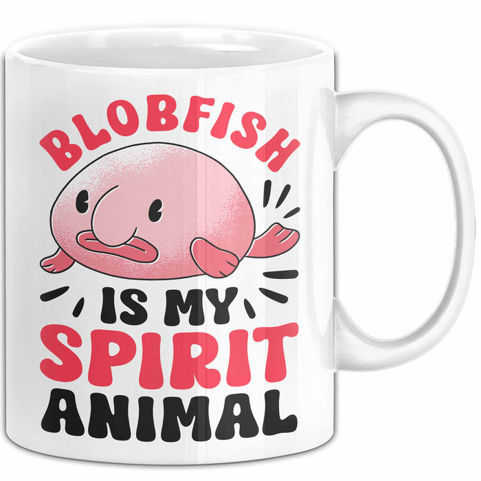 Blobfisch Tasse Geschenk Blobfish Geschenkidee Fan Lustig Humor Becher Weiß Trendation