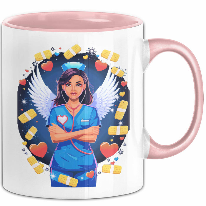Krankenschwester Tasse Geschenk Lustige Geschenkidee Spruch Für Gesundheits Helden Rosa Trendation
