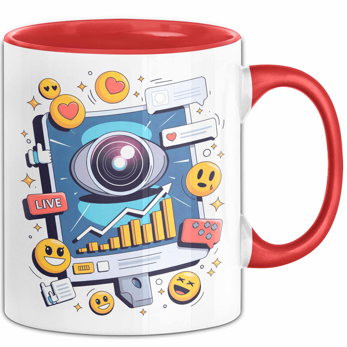 Live Streamer Tasse Geschenk Lustige Geschenkidee Spruch Für Online Kreative Rot Trendation