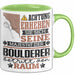 Boulderer Geschenk Tasse Lustiger Spruch Erheben Sie Sich Der Boulderer Betritt den Raum Grün Trendation
