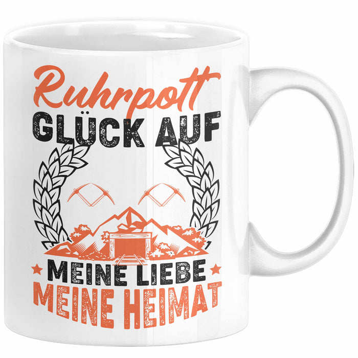 Ruhrpott Tasse Geschenk Glück Auf Meine Liebe Meine Heimat Essen Duisburg Bochum Dortmund Oberhausen Hagen Städte Tassen Weiß Trendation