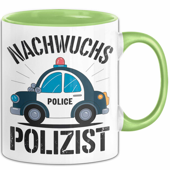 Polizist Tasse Geschenk Lustige Geschenkidee Spruch Nachwuchs Polizist Grün Trendation