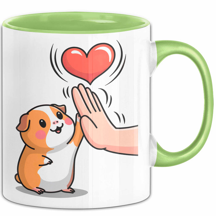 Meerschweinchen Tierliebhaber Tasse Geschenk Lustige Geschenkidee Spruch Grün Trendation
