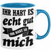 Lustige Tasse Mit Spruch Ihr Habt Es Gut Ihr Habt Ja Mich Kaffee-Becher Sprüche Geschenkidee Kollege Blau Trendation