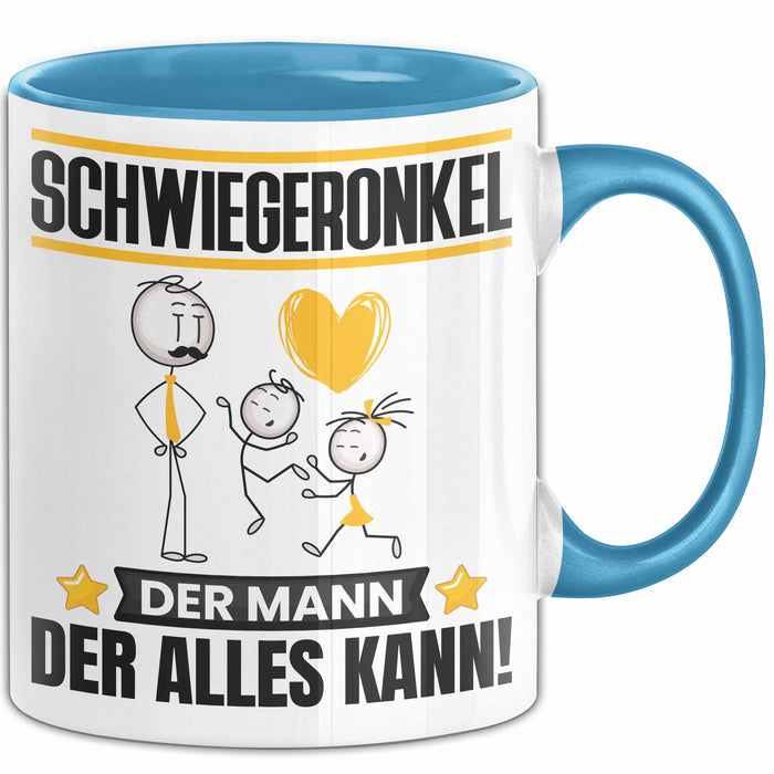 Schwiegeronkel Tasse Geschenk für Schwiegeronkel Der Mann Der Alles Kann Geschenkidee zum Geburtstag Blau Trendation