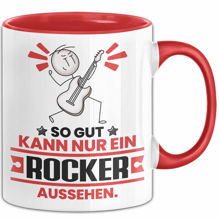 Rocker Geschenk Tasse So Gut Kann Nur Ein Rocker Aussehen Geschenkidee Kaffee-Becher Rot Trendation