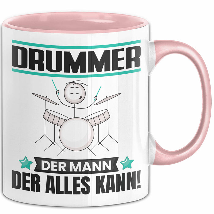 Drummer Tasse Geschenk für Drummer Der Mann Der Alles Kann Geschenkidee zum Geburtstag Rosa Trendation