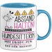 Hundesitterin Tasse Geschenk Lustig Abstand Halten Hochleistungs-Hundesitterin Mit Drang Zur Perfektion Bei Der Arbeit Blau Trendation