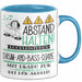 Drum-and-Bass-DJane Tasse Geschenk Lustig Abstand Halten Hochleistungs-Drum-and-Bass-DJane Mit Drang Zur Perfektion Bei Der Arbeit Blau Trendation