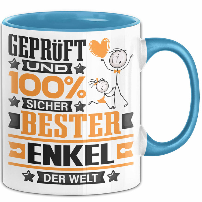 Enkel Geschenk Lustiger Spruch für Enkel Geschenkidee Bester Enkel Der Welt Blau Trendation