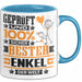 Enkel Geschenk Lustiger Spruch für Enkel Geschenkidee Bester Enkel Der Welt Blau Trendation