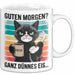 Sarkastische Katzen Tasse Geschenk Lustige Geschenkidee Spruch Guten Morgen? Ganz Dünnes Eis Weiß Trendation