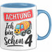 4. Geburtstag Tasse Geschenk Ich bin schon 4 Geschenkidee Geschenkidee Lustig Blau Trendation