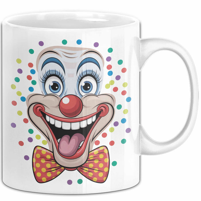 Zirkus Tasse Geschenk Lachender Clown Geschenkidee Künstler Weiß Trendation