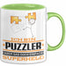 Puzzler Geschenk Tasse Ich Bin Puzzler Aber Sag Doch Einfach Superheld Lustige Geschenkdiee für Puzzler Kaffee-Becher Grün Trendation