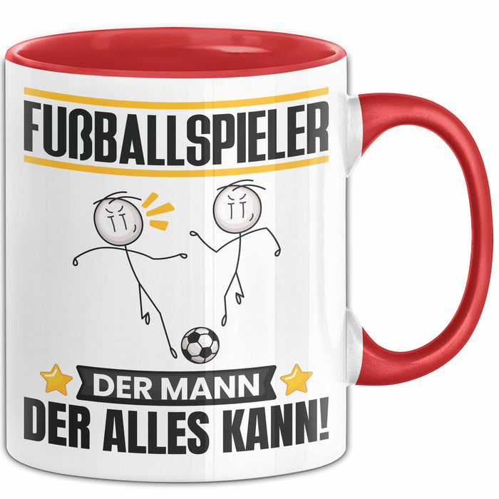 Fußballspieler Tasse Geschenk für Fußballspieler Der Mann Der Alles Kann Geschenkidee zum Geburtstag Rot Trendation