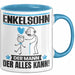 Enkelsohn Tasse Geschenk für Enkelsohn Der Mann Der Alles Kann Geschenkidee zum Geburtstag Blau Trendation