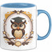 Eulenliebhaber Tasse Geschenkidee für Nachtwesen Fans Blau Trendation