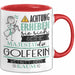 Golferin Tasse Geschenk Lustiger Spruch Bitte Erheben Sie Sich Seine Majestät Die Golferin Betritt Den Raum Rot Trendation
