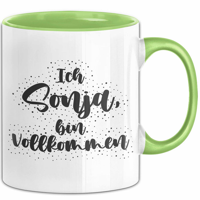 Sonja Tasse Ich Sonja, Bin Vollkommen Geschenk Grün Trendation