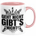 Handwerker Geschenk Tasse Geht Nicht Gibts Nicht Handwerk Hausmeister Geschenkidee Spruch Kaffee-Becher Rosa Trendation