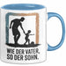 Papa Vatertag Vater Sohn Tasse Becher Geschenk Lustige Geschenkidee Spruch Wie Der Vater So Der Sohn Blau Trendation