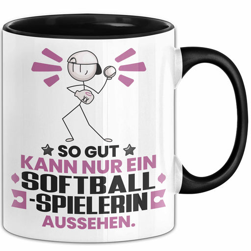 Softballspielerin Geschenk Tasse So Gut Kann Nur Ein Softballspielerin Aussehen Geschenkidee Kaffee-Becher Schwarz Trendation