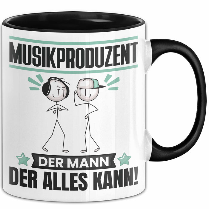 Musikproduzent Tasse Geschenk für Musikproduzent Der Mann Der Alles Kann Geschenkidee zum Geburtstag Schwarz Trendation