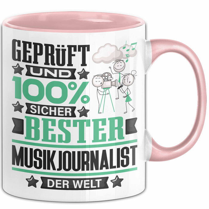 Musikjournalist Geschenk Lustiger Spruch für Musikjournalist Geschenkidee Bester Musikjournalist Der Welt Rosa Trendation