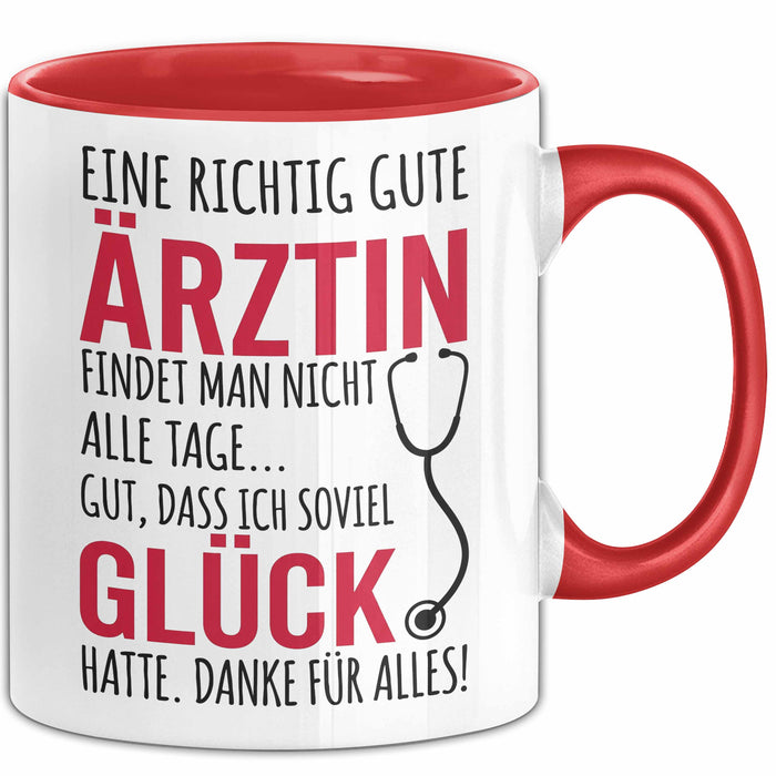 Aerztin Tasse Geschenk Eine Richtig Gute Aerztin Danke Geschenkidee Beruf Rot Trendation