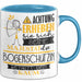 Bogenschützin Tasse Geschenk Lustiger Spruch Bitte Erheben Sie Sich Seine Majestät Die Bogenschützin Betritt Den Raum Blau Trendation