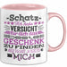 Tasse Valentinstag Geschenk Versuch das beste Geschenk zu finden Rosa Trendation