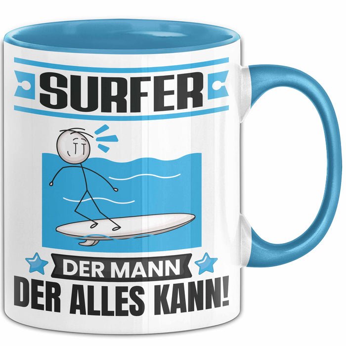 Surfer Tasse Geschenk für Surfer Der Mann Der Alles Kann Geschenkidee zum Geburtstag Blau Trendation