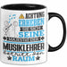 Musiklehrer Geschenk Tasse Lustiger Spruch Erheben Sie Sich Der Musiklehrer Betritt den Raum Schwarz Trendation