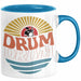 Drummer Schlagzeug-Spieler Geschenk Tasse Geschenkidee Kaffee-Becher Schlagzeuger Drum Bunte Grafik Blau Trendation