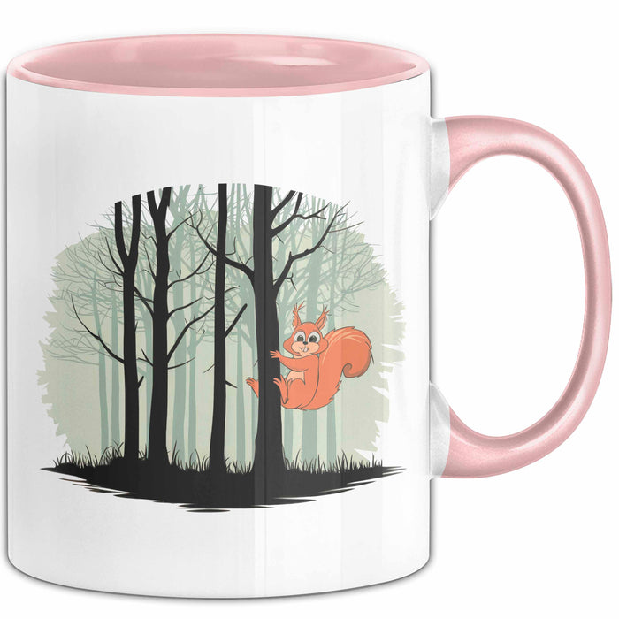 Eichhörnchen Tierliebhaber Tasse Geschenk Lustige Geschenkidee Spruch Rosa Trendation